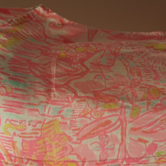 Lily Pulitzer pink print cotton breezy sundress sz M - Picture 3 of 4